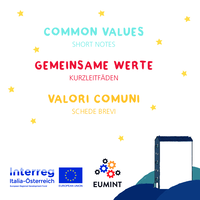 Common Values, short notes = Gemeinsame Werte, Kurzleitfäden = Valori comuni, schede brevi