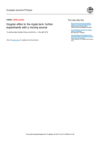 Doppler effect in the ripple tank: Further experiments with a moving source