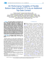 AC performance tunability of flexible bottom gate InGaZnO TFTs by an additional top gate contact