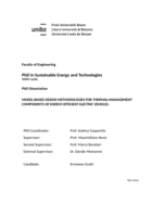 Model-based design methodologies for thermal-management components of energy-efficient electric vehicles