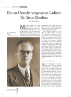 Ein zu Unrecht vergessener Ladiner: Dr. Sisto Ghedina