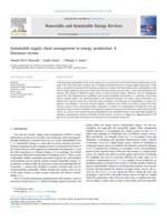 Sustainable supply chain management in energy production: A literature review
