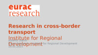 Research in cross-border transport: Institute for Regional Development