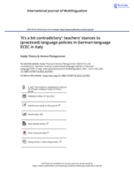 ‘It’s a bit contradictory’: teachers’ stances to (practiced) language policies in German-language ECEC in Italy