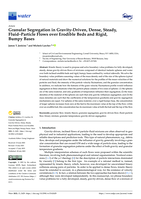 Granular Segregation in Gravity-Driven, Dense, Steady, Fluid–Particle Flows over Erodible Beds and Rigid, Bumpy Bases