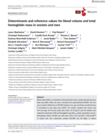 Determinants and reference values for blood volume and total hemoglobin mass in women and men