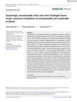 Surprisingly Unsustainable: How and When Hindsight Biases Shape Consumer Evaluations of Unsustainable and Sustainable Products