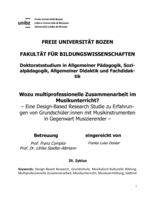 Wozu multiprofessionelle Zusammenarbeit im Musikunterricht?: Eine Design-Based Research Studie zu Erfahrungen von Grundschüler:innen mit Musikinstrumenten in Gegenwart Musizierender