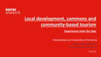 Local development, commons and community-based tourism: Experiences from the Alps