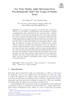 Are Your Online Agile Retrospectives Psychologically Safe? the Usage of Online Tools