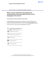 What is to be sustained? The polysemy of sustainability and sustainable tourism across languages and cultures