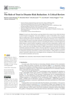 The Role of Trust in Disaster Risk Reduction: A Critical Review