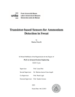 Transistor-based Sensors for Ammonium: Detection in Sweat