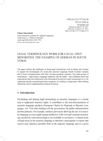 Legal terminology work for local-only minorities: The example of German in South Tyrol