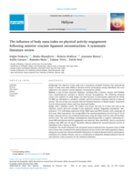 The influence of body mass index on physical activity engagement following anterior cruciate ligament reconstruction: A systematic literature review