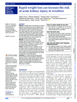 Rapid Weight Loss Can Increase the Risk of Acute Kidney Injury in Wrestlers