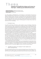Assessment of teaching and learning quality in physical education: Validation of the QUALLIS instrument [Evaluation der Qualität des Lehrens und Lernens im Fach Sport – Validierung des QUALLIS-Instruments]