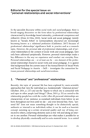 Editorial for the special issue on “personal relationships and social interventions”
