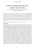 Combinatorial reasoning in problem solving strategies: a pilot study with pre-service teachers