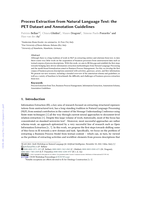 Process Extraction from Natural Language Text: the PET Dataset and Annotation Guidelines