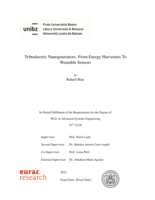 Triboelectric Nanogenerators: from Energy Harvesters To Wearable Sensors