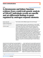 X-chromosome and kidney function: evidence from a multi-trait genetic analysis of 908,697 individuals reveals sex-specific and sex-differential findings in genes regulated by androgen response elements