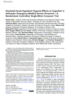 Simulated Acute Hypobaric Hypoxia Effects on Cognition in Helicopter Emergency Medical Service Personnel - A Randomized, Controlled, Single-Blind, Crossover Trial
