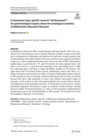 Is theoretical topic-specific research “old fashioned”? An epistemological inquiry about the ontological creativity of Mathematics Education Research