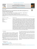 Monitoring hybrid process specifications with conflict management: An automata-theoretic approach