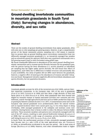 Ground-dwelling invertebrate communities in mountain grasslands in South Tyrol (Italy): Surveying changes in abundances, diversity, and sex ratio