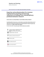 Expertise and professionalism for inclusive (mathematics) teaching and learning: reflections on findings from interdisciplinary professionalisation research