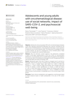 Adolescents and young adults with oncohematological disease: Use of social networks, impact of SARS-COV-2 and psychosocial well-being