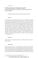Professionalisation through Research? Phenomenological vignettes as an Innovative Professionalisation Tool in (Teacher) Education