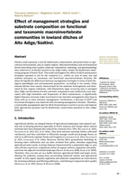 Effect of management strategies and substrate composition on functional and taxonomic macroinvertebrate communities in lowland ditches of Alto Adige/Südtirol