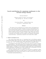 Local contribution of a quantum condensate to the vacuum energy density