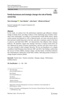 Family businesses and strategic change: The role of family ownership