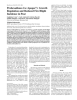 Prohexadione-Ca (Apogee®): Growth regulation and reduced fire blight incidence in pear