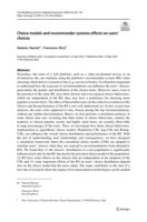 Choice models and recommender systems effects on users’ choices