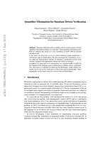Quantifier Elimination for Database Driven Verification