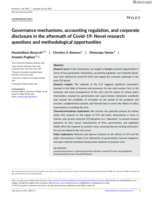 Governance mechanisms, accounting regulation, and corporatedisclosure in the aftermath of Covid-19: Novel researchquestions and methodological opportunities