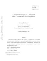 Theoretical analysis of a reported weak-gravitational-shielding effect