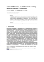 Automated Reasoning for Reinforcement Learning Agents in Structured Environments