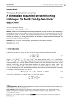 A dimension expanded preconditioning technique for block two-by-two linear equations