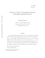 Role of a ''local'' cosmological constant in Euclidean quantum gravity