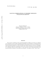 Vacuum Correlations at Geodesic Distance in Quantum-Gravity