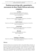 Students Perceiving Risk: A Quantitative Assessment on Three South African University Campuses