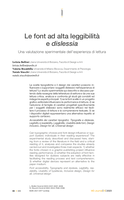 Le font ad alta leggibilità e dislessia: una valutazione sperimentale dell’esperienza di lettura