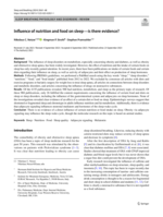 Influence of nutrition and food on sleep - is there evidence?