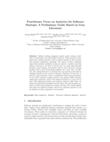 Practitioner Views on Analytics for Software Startups: A Preliminary Guide Based on Gray Literature