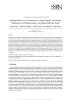 Implementation of 3D Simulation to Foster Digital Twin Based Applications in Manufacturing: An Educational Case Study
